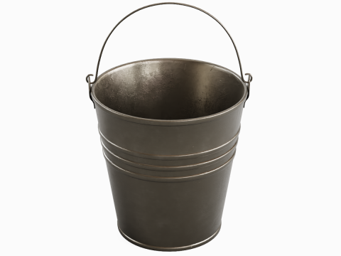 Cobalt Damaged Steel Bucket Modello 3D