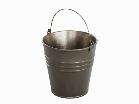 Cobalt Damaged Steel Bucket Modello 3D