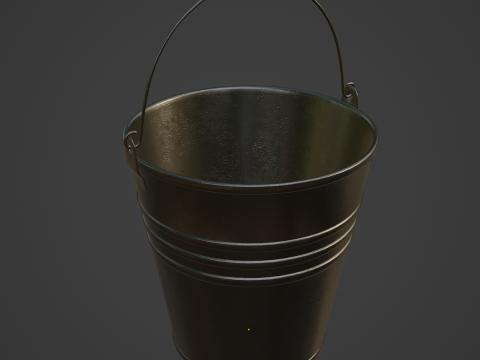 Cobalt Damaged Steel Bucket Modello 3D