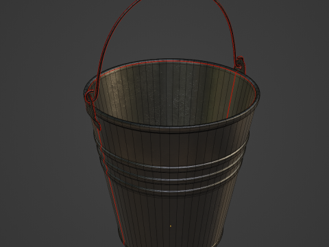 Cobalt Damaged Steel Bucket Modello 3D