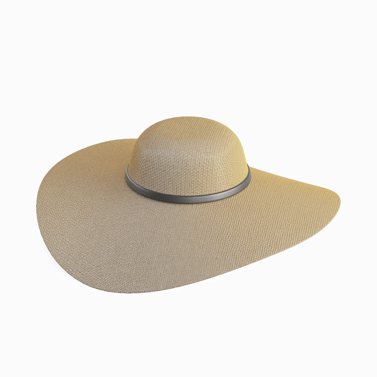 Straw Sun Hat 01 3D Model .c4d .max .obj .3ds .fbx .stl .blend 