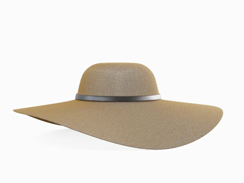 Straw Sun Hat 01 3D Model