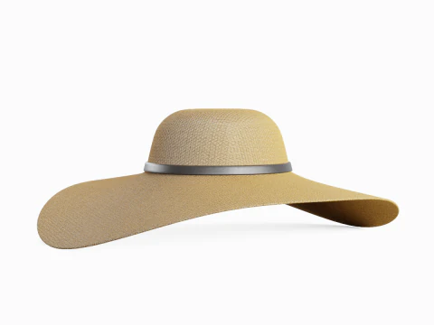 Straw Sun Hat 01 3D Model