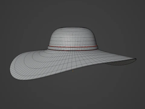 Straw Sun Hat 01 3D Model