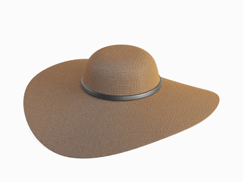 Straw Sun Hat 02 3D Model