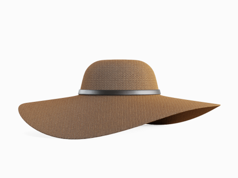 Straw Sun Hat 02 3D Model