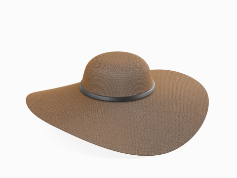Straw Sun Hat 02 3D Model