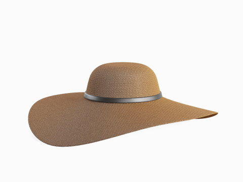 Straw Sun Hat 02 3D Model