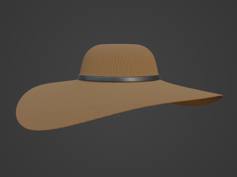 Straw Sun Hat 02 3D Model