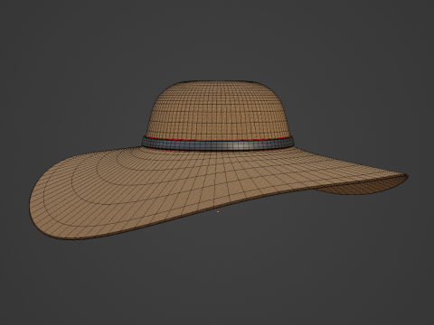 Straw Sun Hat 02 3D Model