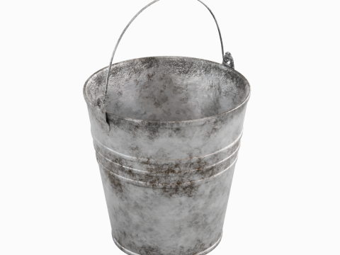 Dirty Steel Bucket 01 3Dモデル
