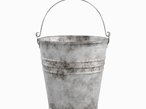 Dirty Steel Bucket 01 3D Модель