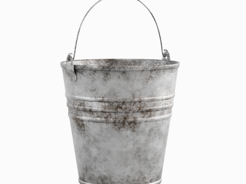 Dirty Steel Bucket 01 3D Модель