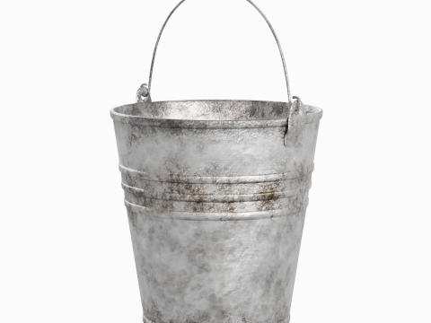 Dirty Steel Bucket 01 3D Модель