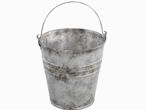 Dirty Steel Bucket 01 3D Модель