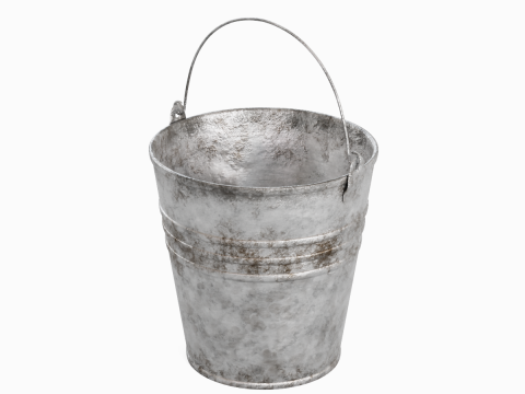Dirty Steel Bucket 01 3D Модель