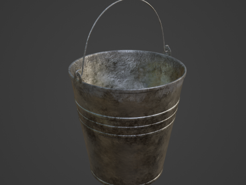 Dirty Steel Bucket 01 3D Модель