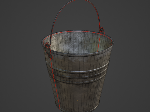 Dirty Steel Bucket 01 3D Модель