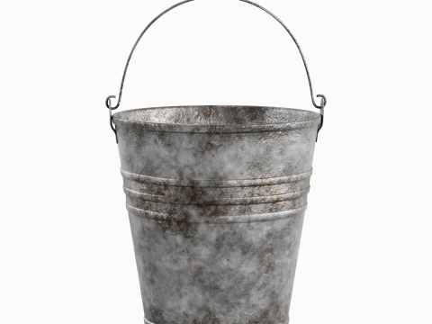 Dirty Steel Bucket 02 Model 3D