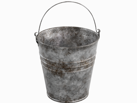 Dirty Steel Bucket 02 Model 3D