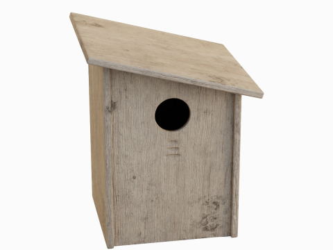 Wooden Birdhouse C 01 Modelo 3D
