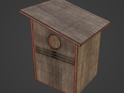 Wooden Birdhouse C 02 3D Model