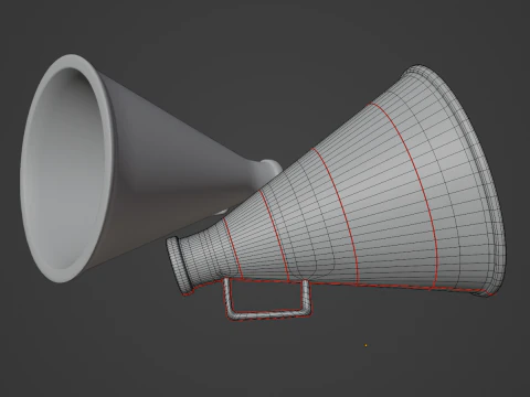 Plastikowy megafon 01 Model 3D