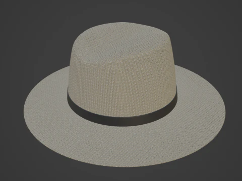 Straw Sun Hat B 01 3D Model
