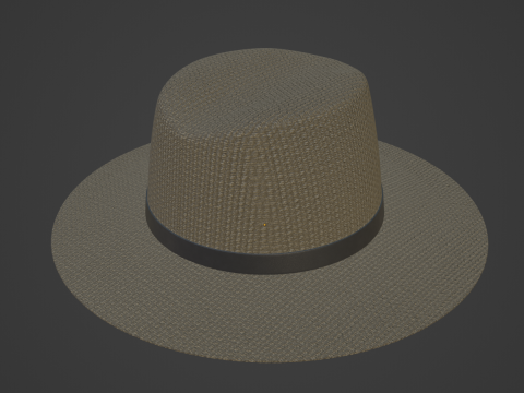 Straw Sun Hat B 02 3D Model