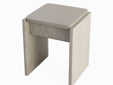 Wooden Stool 02 3D Model