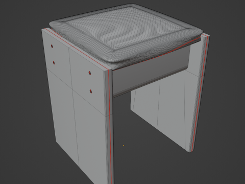 Wooden Stool 02 3Dモデル