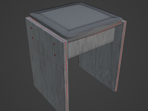 Wooden Stool 03 Modelo 3D
