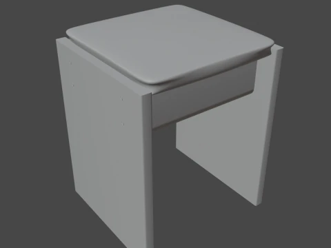 Wooden Stool 03 3D Model