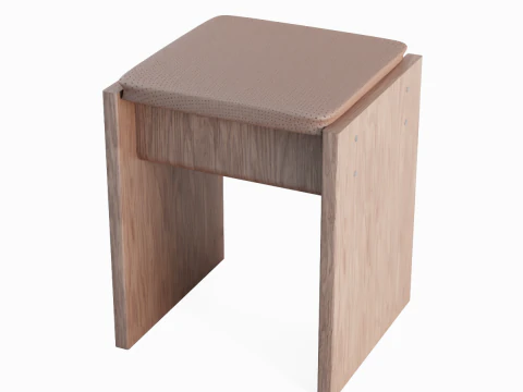 Tabouret en bois 04 Modèle 3D
