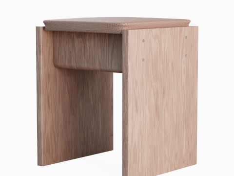 Wooden Stool 04 3D 모델