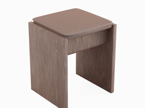 Wooden Stool 04 3D Model