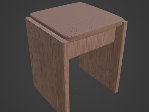 Wooden Stool 04 3D 모델