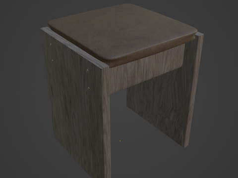 Wooden Stool 05 Model 3D