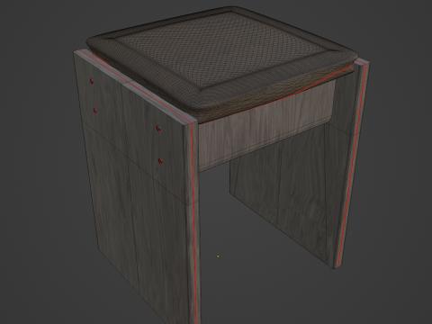 Wooden Stool 05 Model 3D