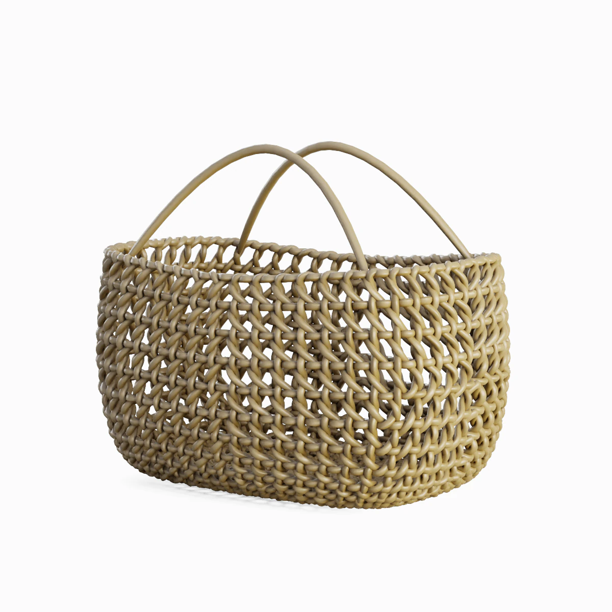 Woven Basket with Handle 01 3D Model .c4d .max .obj .3ds .fbx .stl .blend