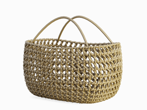 Woven Basket with Handle 01 3D Model