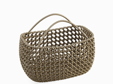 Woven Basket with Handle 01 3D Model