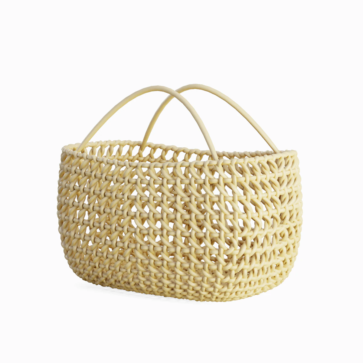 Woven Basket with Handle 02 3D Model .c4d .max .obj .3ds .fbx .stl .blend