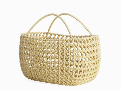 Cesto intrecciato con manico 02 Modello 3D