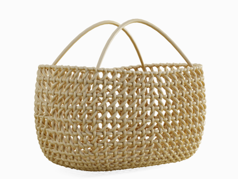 Woven Basket with Handle 02 3D Model
