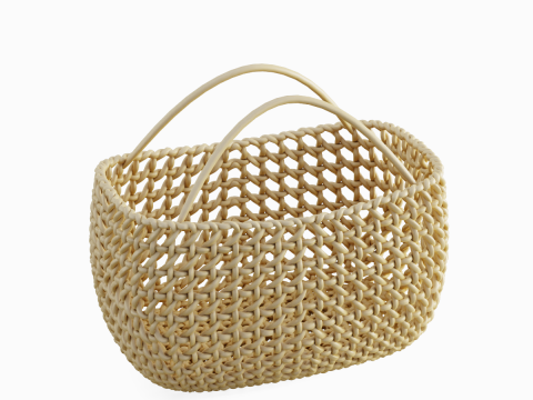 Woven Basket with Handle 02 3D Model