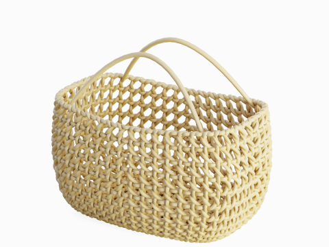 Woven Basket with Handle 02 3D Model