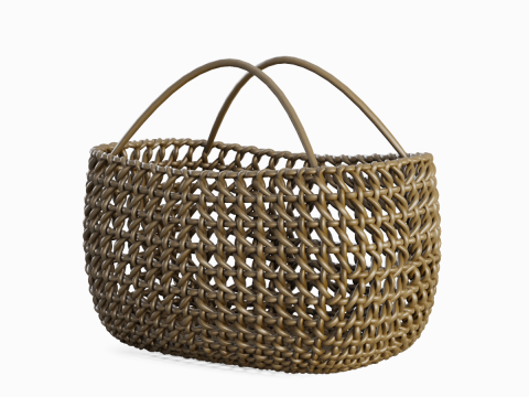 Woven Basket with Handle 03 3D Model