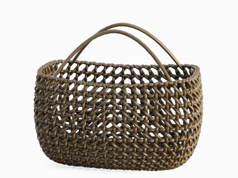 Woven Basket with Handle 03 3D Model