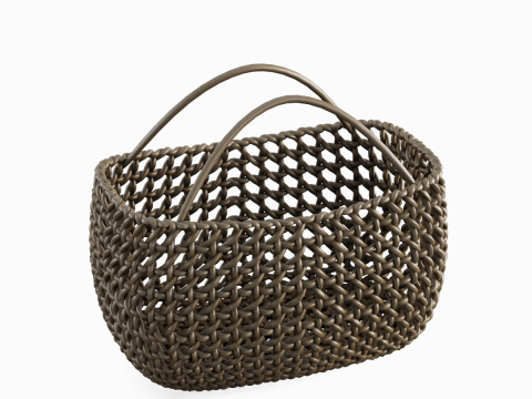 Woven Basket with Handle 03 3D Model